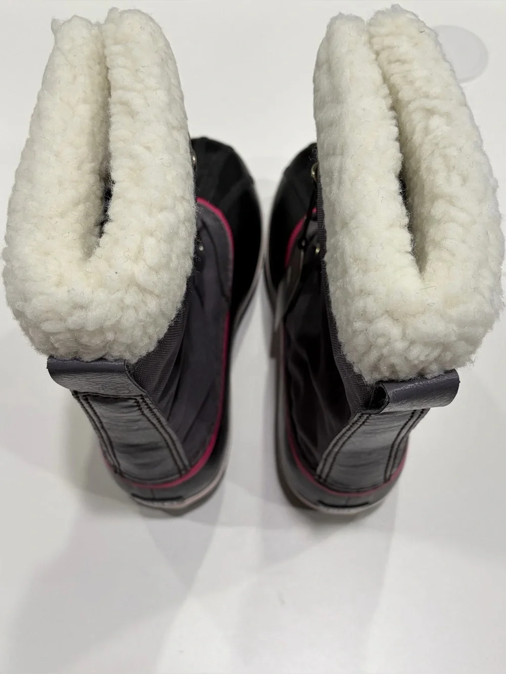 Sorel Youth 7 Years 7Y Yoot Pac Nylon Snow Boots Winter Black Pink Girls NWT